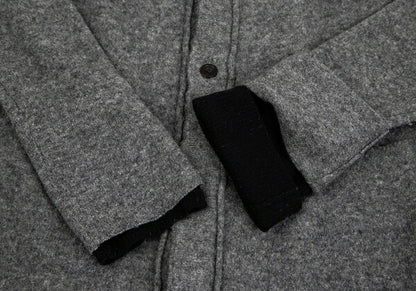Y's Wool Knit Collarless Jacket Dark Gray Size 2