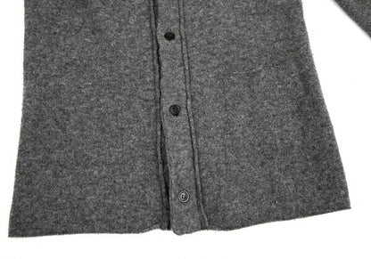 Y's Wool Knit Collarless Jacket Dark Gray Size 2