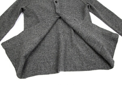 Y's Wool Knit Collarless Jacket Dark Gray Size 2