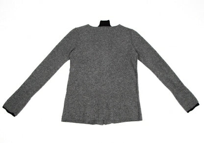 Y's Wool Knit Collarless Jacket Dark Gray Size 2