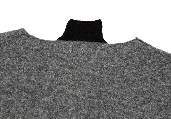 Y's Wool Knit Collarless Jacket Dark Gray Size 2