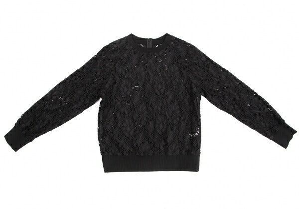Y's PINK Nylon Cotton Lace Back Zip Blouse Black Size 2