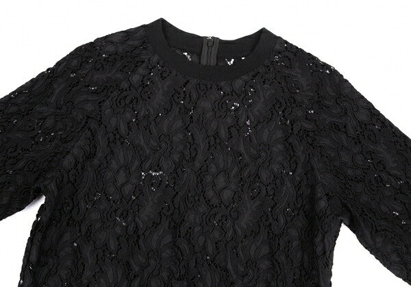 Y's PINK Nylon Cotton Lace Back Zip Blouse Black Size 2