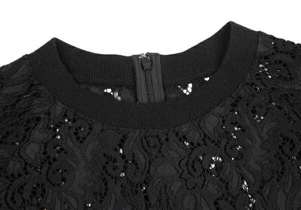 Y's PINK Nylon Cotton Lace Back Zip Blouse Black Size 2