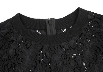 Y's PINK Nylon Cotton Lace Back Zip Blouse Black Size 2
