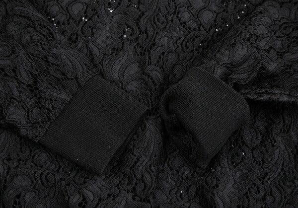Y's PINK Nylon Cotton Lace Back Zip Blouse Black Size 2