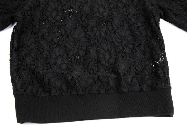 Y's PINK Nylon Cotton Lace Back Zip Blouse Black Size 2