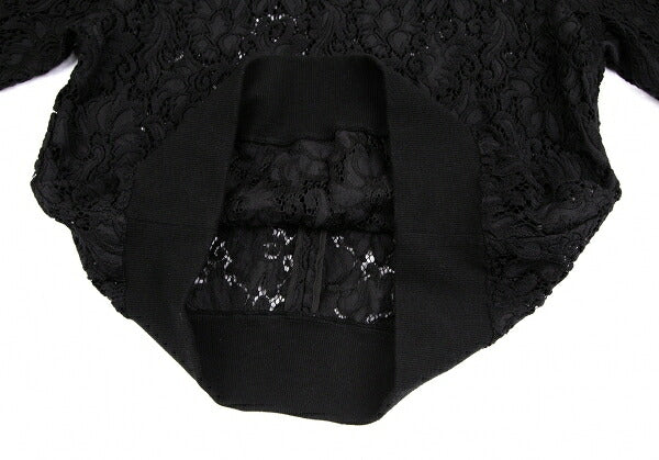 Y's PINK Nylon Cotton Lace Back Zip Blouse Black Size 2