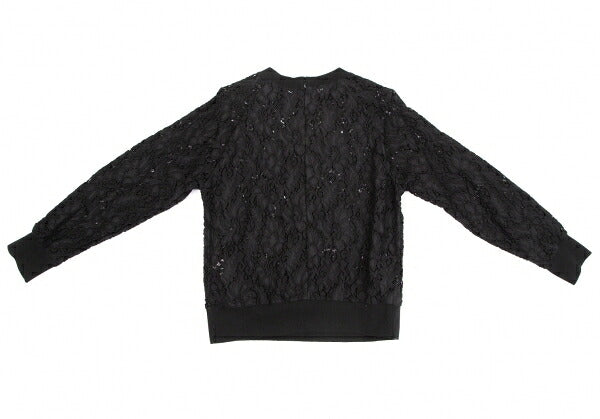 Y's PINK Nylon Cotton Lace Back Zip Blouse Black Size 2