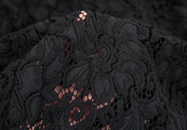 Y's PINK Nylon Cotton Lace Back Zip Blouse Black Size 2
