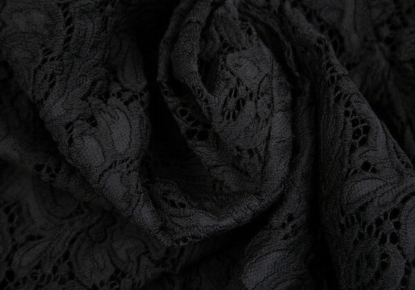Y's PINK Nylon Cotton Lace Back Zip Blouse Black Size 2