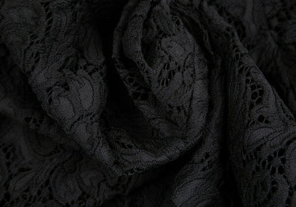 Y's PINK Nylon Cotton Lace Back Zip Blouse Black Size 2