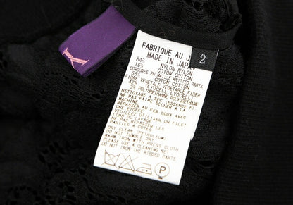 Y's PINK Nylon Cotton Lace Back Zip Blouse Black Size 2