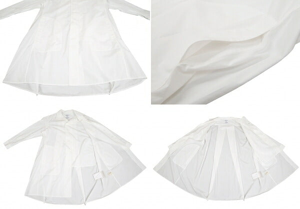 Yohji Yamamoto PH Back Zip Layered Cotton Shirt White Size 2