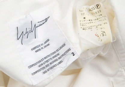 Yohji Yamamoto PH Back Zip Layered Cotton Shirt White Size 2