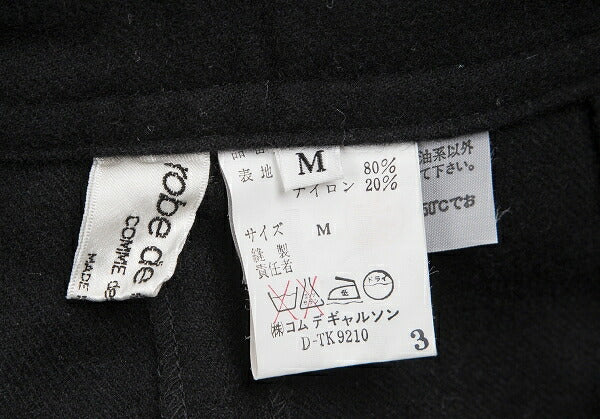COMME des GARCONS Wool Nylon Side Button Pants Black Size M