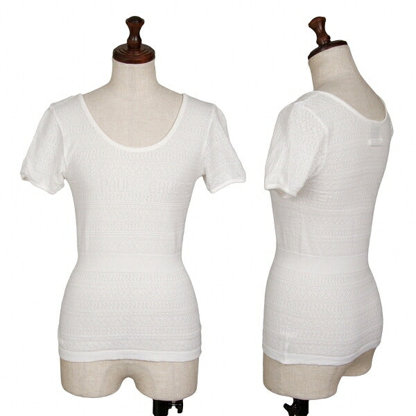 Jean Paul GAULTIER FEMME Cotton Logo T-Shirt White Size M