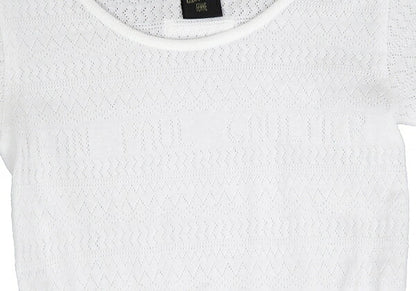 Jean Paul GAULTIER FEMME Cotton Logo T-Shirt White Size M