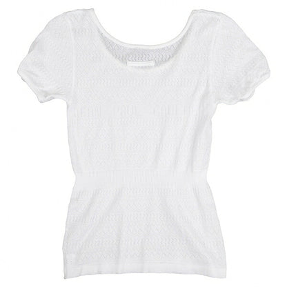 Jean Paul GAULTIER FEMME Cotton Logo T-Shirt White Size M