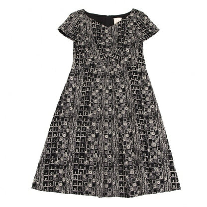 Sybilla Wool Blend Block Embroidered Midi Dress Black Size L