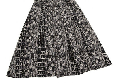 Sybilla Wool Blend Block Embroidered Midi Dress Black Size L