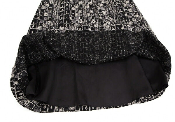 Sybilla Wool Blend Block Embroidered Midi Dress Black Size L