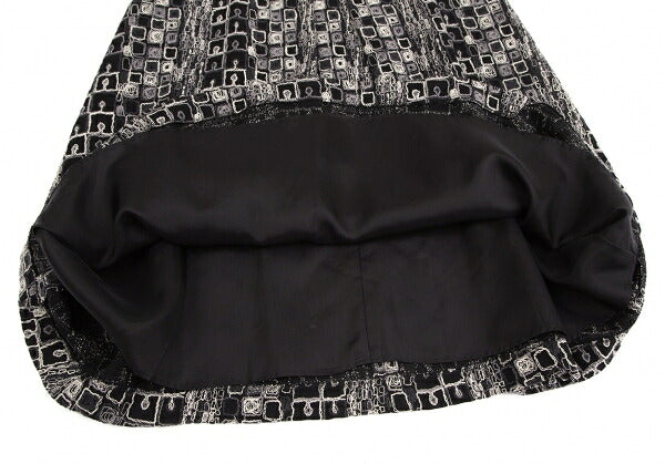 Sybilla Wool Blend Block Embroidered Midi Dress Black Size L