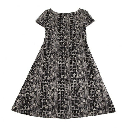Sybilla Wool Blend Block Embroidered Midi Dress Black Size L