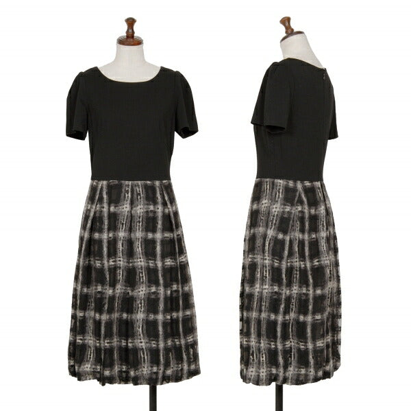 Sybilla Check Panel Short Sleeve Dress Black Size L