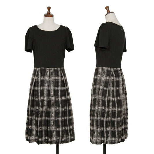 Sybilla Check Panel Short Sleeve Dress Black Size L