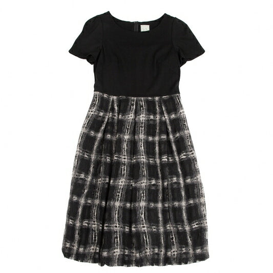 Sybilla Check Panel Short Sleeve Dress Black Size L