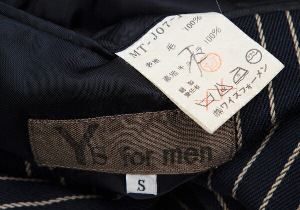 Y's for men Wool Stripe Jacket Navy White Size S