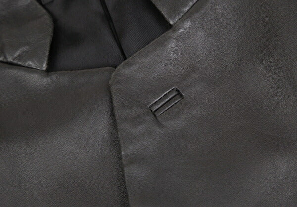 ISSEY MIYAKE MEN Lamb Leather Band Jacket Black Size 4