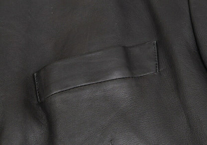 ISSEY MIYAKE MEN Lamb Leather Band Jacket Black Size 4