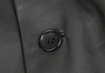 ISSEY MIYAKE MEN Lamb Leather Band Jacket Black Size 4