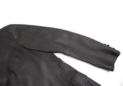 ISSEY MIYAKE MEN Lamb Leather Band Jacket Black Size 4