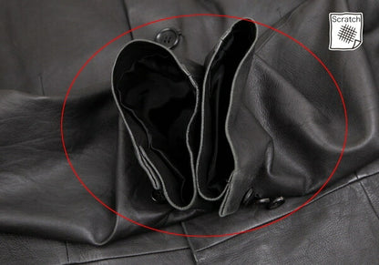 ISSEY MIYAKE MEN Lamb Leather Band Jacket Black Size 4
