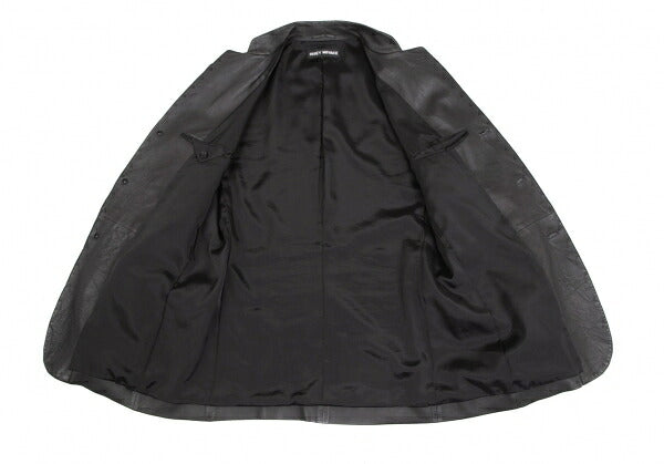 ISSEY MIYAKE MEN Lamb Leather Band Jacket Black Size 4