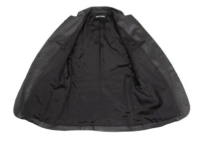 ISSEY MIYAKE MEN Lamb Leather Band Jacket Black Size 4