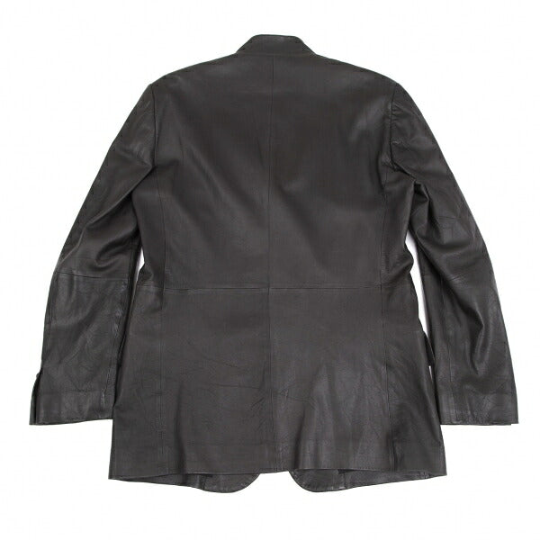 ISSEY MIYAKE MEN Lamb Leather Band Jacket Black Size 4
