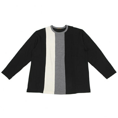 Y's for men Panel Block Wool Knit Sweater Black Grey Size M
