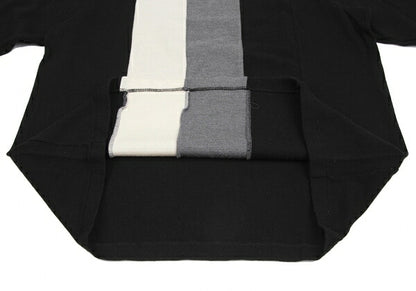 Y's for men Panel Block Wool Knit Sweater Black Grey Size M