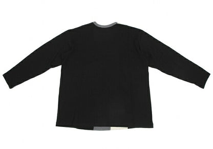Y's for men Panel Block Wool Knit Sweater Black Grey Size M