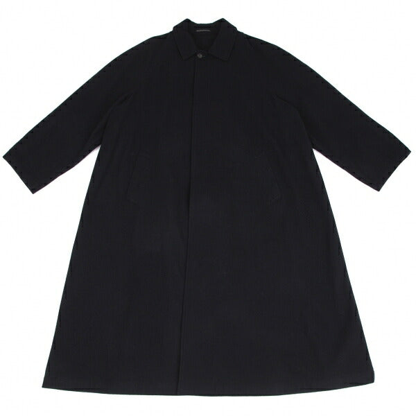 Yohji Yamamoto POUR HOMME Wool Balmacaan Coat Blue Size M