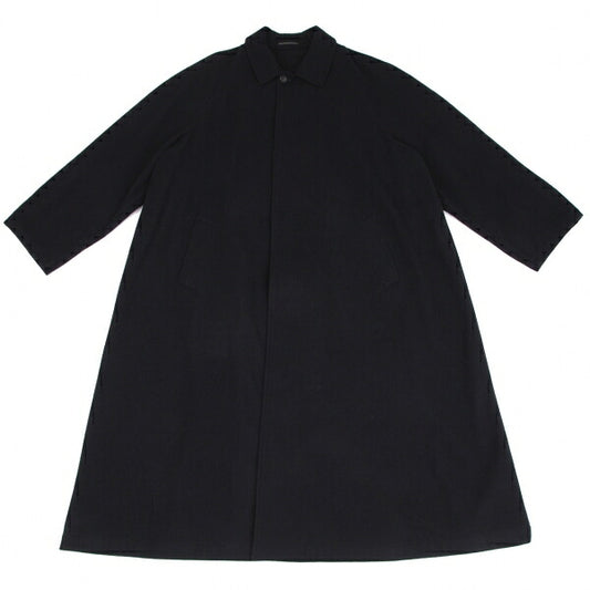 Yohji Yamamoto POUR HOMME Wool Balmacaan Coat Blue Size M
