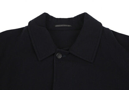 Yohji Yamamoto POUR HOMME Wool Balmacaan Coat Blue Size M