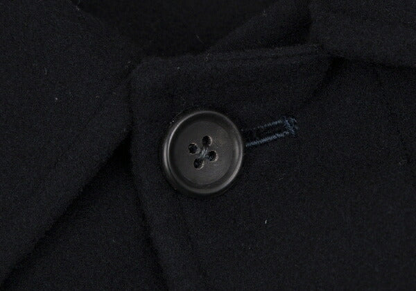Yohji Yamamoto POUR HOMME Wool Balmacaan Coat Blue Size M