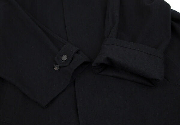 Yohji Yamamoto POUR HOMME Wool Balmacaan Coat Blue Size M