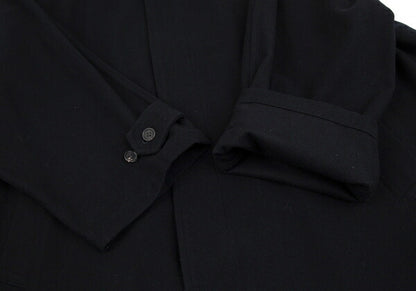 Yohji Yamamoto POUR HOMME Wool Balmacaan Coat Blue Size M