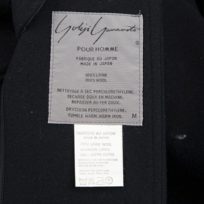 Yohji Yamamoto POUR HOMME Wool Balmacaan Coat Blue Size M